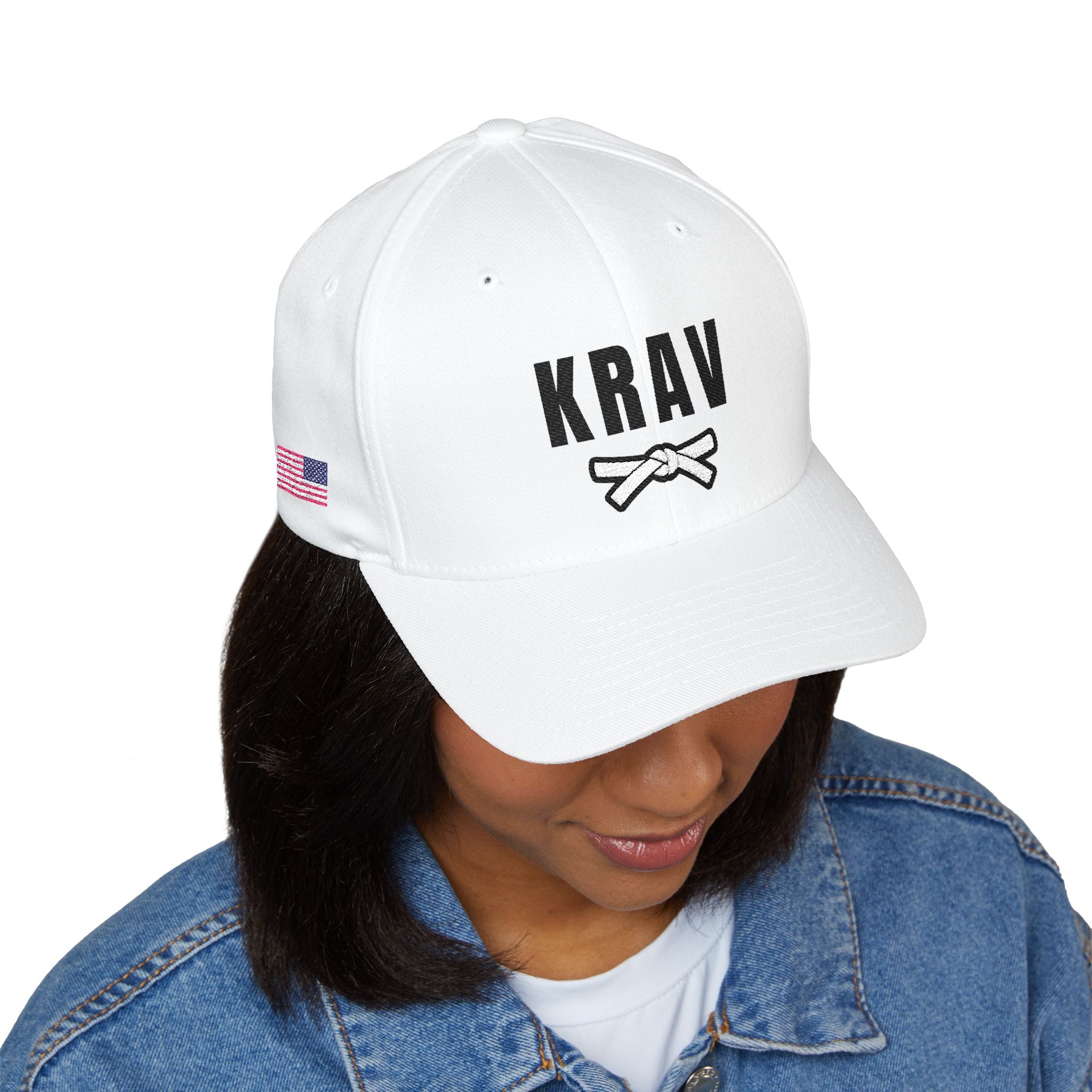 Krav Maga White Belt Cap | KRAV Light Theme | Embroidered